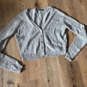 Brandy‎ Melville Gray Cropped Cardigan Size OS